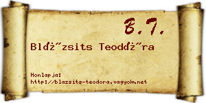 Blázsits Teodóra névjegykártya